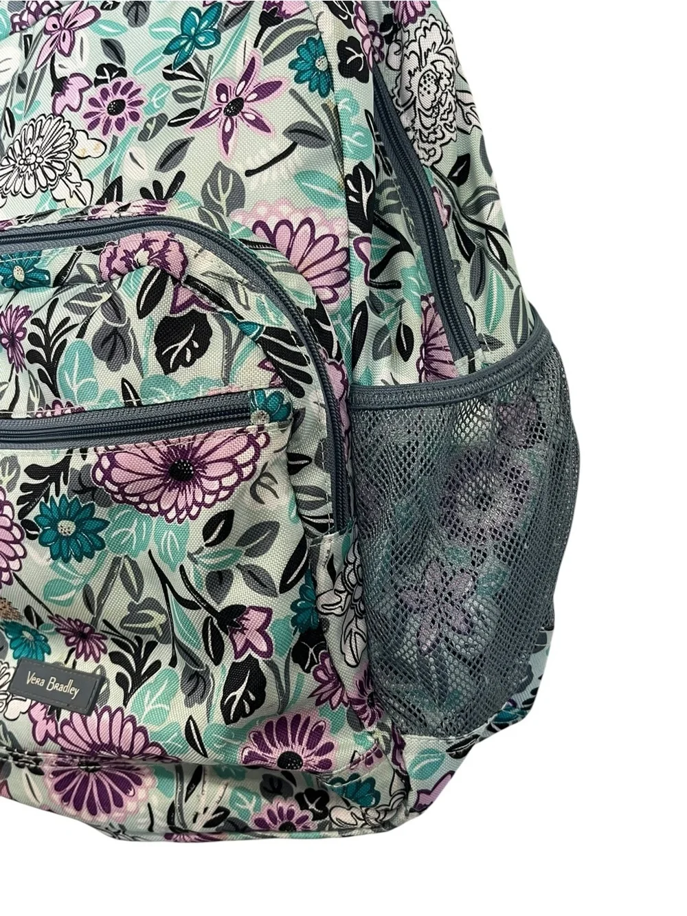 Vera Bradley | Green Pink Floral Large Essential Backpack
